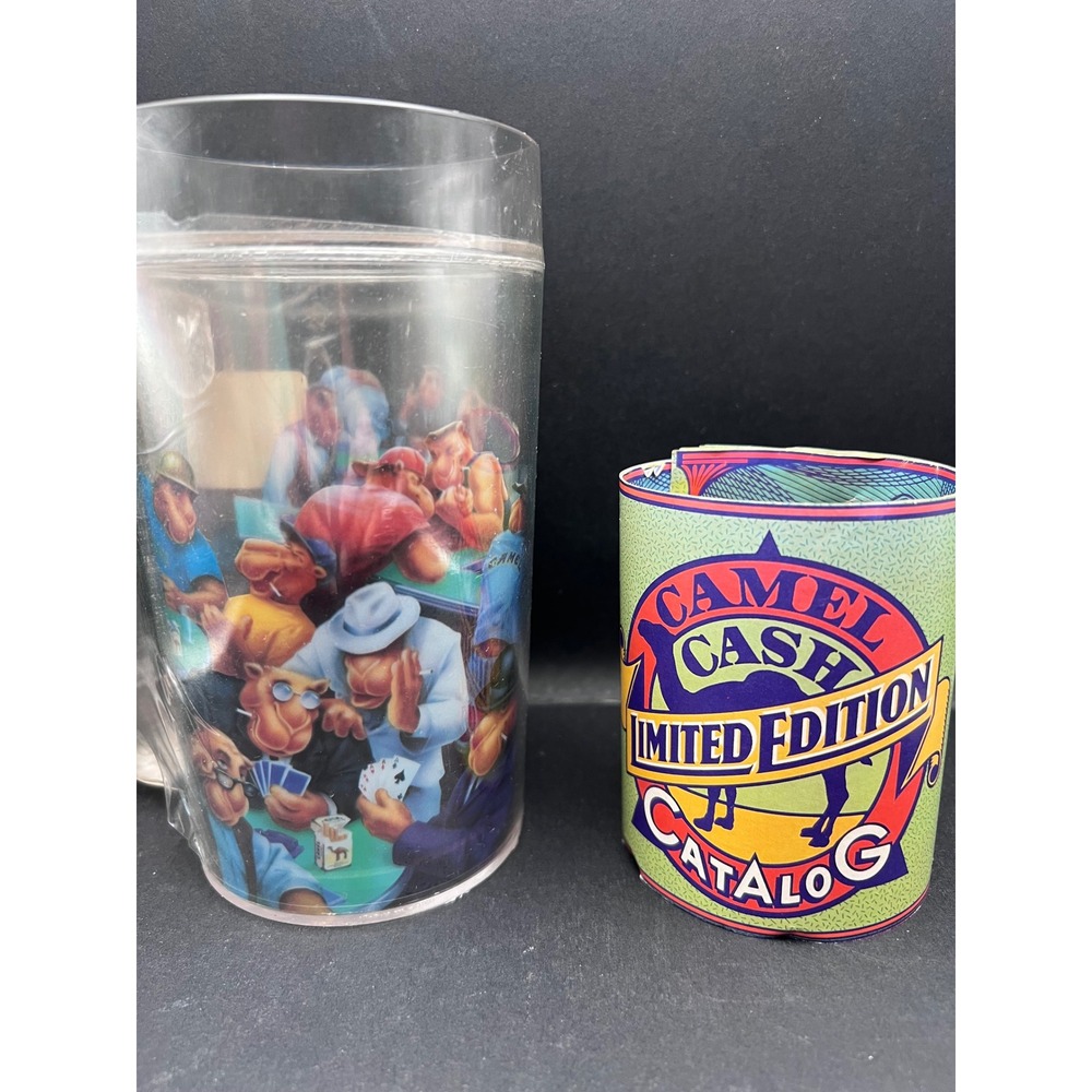Vintage Joe Camel Plastic Insulated Mug & 1991 Camel Cash Limited Catalog
